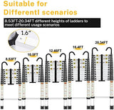 Telescopic Ladder, 8.5FT RIKADE Aluminum Telescoping Ladder with Non-Slip Feet and Stable Hook, Portable Extension Ladder for Household and Outdoor Working, 330lb Capacity