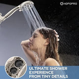 6-Mode High Pressure Handheld Shower Head Set, Consumer Reports Recommended HOPOPRO High Flow Hand Held Showerhead with 59 Inch Hose Bracket Teflon Tape Rubber Washers