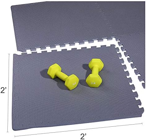 BalanceFrom Puzzle Exercise Mat with EVA Foam Interlocking Tiles for MMA, Exercise, Gymnastics and Home Gym Protective Flooring, Multiple Sizes and Colors