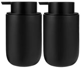Foaming Soap Dispenser Thick Ceramic Foam Hand Soap Dispenser for Bathroom or Kitchen Sink, Liquid Pump Bottles for Hand soap, Body Wash, 2 Pack Black