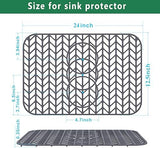 GUUKIN Sink Protectors for Kitchen Sink 19x13 & 24x12.5 & 13x11 & 26x14 & 28x14 & 29x15, Large Silicone Mats Grid for Bottom of Farmhouse Stainless Steel (24x12.5 with 3 Reserved Holes)