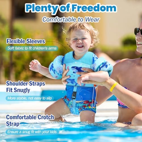 HeySplash Toddler Swim Vest, Toddler Floaties Fit 13-30 Lbs, Puddle Kids Jumper with Adjustable Strap, Pool Float Jacket Arm Floaties Baby Floatie Water Wing, Pool Sea Swimming Aid