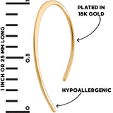 Upside Down Hoop Earrings - 18K Gold Plated Wire Threader Hoops for Women