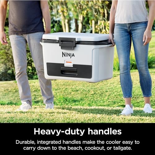 Ninja FB151WH FrostVault 50qt Hard Cooler with Dry Zone, Integrated Fridge-Temp Dry Storage Drawer, Premium Heavy-Duty Insulated Cooler, Keeps Ice for Days, Cloud White
