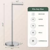 Brushed Nickel Toilet Paper Holder Stand, Freestanding Toilet Paper Holder for Bathroom, 304 Stainless Steel Rustproof Tissue Roll Holder Storage for 4 Rolls(Fits All Rolls) by Evolvegoods