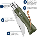 Opinel Colorama Series No. 8 - Stainless Steel Everyday Carry Folding Pocket Knife with Leather Strap, Painted Hornbeam Handles