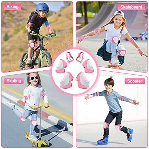 Kids Protective Gear Set Knee Pads for Kids 3-14 Years Toddler Knee and Elbow Pads with Wrist Guards 3 in 1 for Skating Cycling Bike Rollerblading Scooter