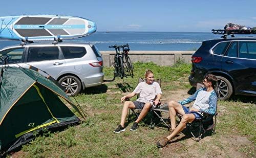 Leader Accessories Kayak Rack 2 Pair J Bar for Canoe Surf Board SUP On Roof Top Mount Crossbar with 4 pcs Tie Down Straps