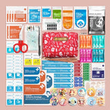 EVERLIT Care Rescue Pack | Family-Friendly First Aid Kit for Kids with 200 Pcs Medical Supplies | Travel-Friendly Compact Storage Bag for Home, Car, Travel, Camping, Adventure (Original)