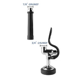 Pre Rinse Sprayer Commercial Sink Sprayer Head,1.42GPM Spray Valve Dish Nozzle with Ergonomic Handle, Faucet Parts for Commercial Kitchen Faucet,Chrome Finished（Black）