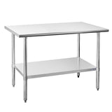 Hally Stainless Steel Table for Prep & Work 30 x 48 Inches, NSF Commercial Heavy Duty Table with Undershelf and Galvanized Legs for Restaurant, Home and Hotel