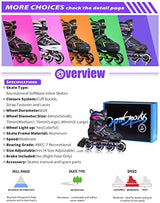 2PM SPORTS Vinal Girls Adjustable Flashing Inline Skates, All Wheels Light Up, Fun Illuminating Skates for Kids Men Adult Women and Boys