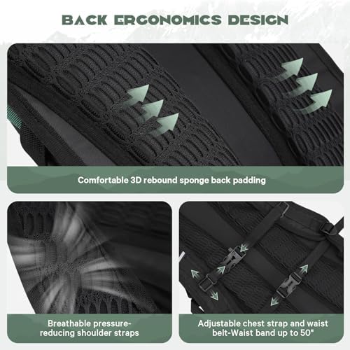 Maelstrom Hydration Backpack, Hiking Backpack with 2L/3L Water Bladder, High Flow Bite Valve Water Backpack Lightweight