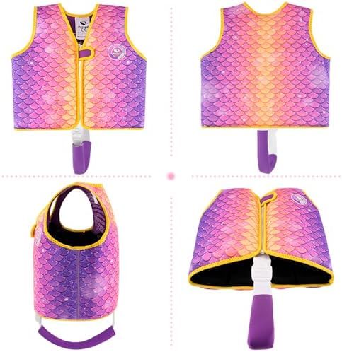 Pottwal Swim Vest for Kids - Swim Jacket for 1-2 Years (24-33LBS) - Buoyancy Aid Made of Neoprene & EPE - with Adjustable Crotch Strap