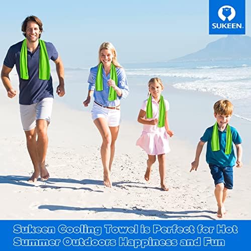 Sukeen [4 Pack] Cooling Towel (40"x12"), Ice Microfiber Towel, Soft Breathable for Yoga, Sport, Running, Gym, Workout, Camping, Fitness & More Activities