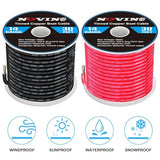 14 Gauge Marine Wire 14 AWG Marine Grade Wire Include 14 Gauge 30FT Red & 30FT Black,14AWG Oxygen-Free Tinned Copper Electrical Cable for Automotive Boat Lighting Outdoor RV Camper Trailer