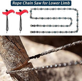 53 Inch High Reach Tree Limb Hand Rope Saw, 68 Sharp Teeth Blades on Both Sides, Folding Rope Chain Saw, High Limb Pocket Chainsaw