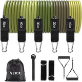 VEICK Resistance Bands, Exercise Bands, Workout Bands Set for Working Out with Handles for Men Women, Elastic Exercising Bands for Fitness Weights Work Out at Home Gym