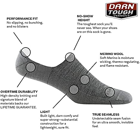 Darn Tough Vermont Topless Solid No Show Hidden Lightweight