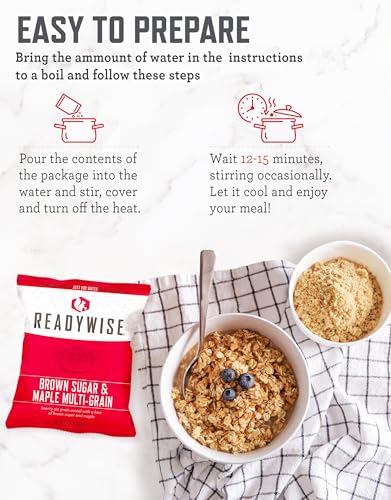 READYWISE - Breakfast Bucket, 120 Servings, Emergency, MRE Meal, Food Supply, Premade, Freeze Dried Survival Food for Hiking, Adventure & Camping Essentials, Individually Packaged, 25 Year Shelf Life