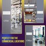 ENERLITES - SI8835-W-STICKER Screwless Decorator Wall Plates Child Safe Outlet Covers, Size 5-Gang 4.68" H x 10.14” L, Unbreakable Polycarbonate Thermoplastic, SI8835-W, Glossy, White