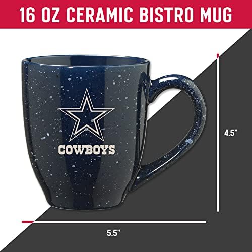 Rico Industries NFL Football 16 oz Team Color Laser Engraved Speckled Ceramic Coffee Mug