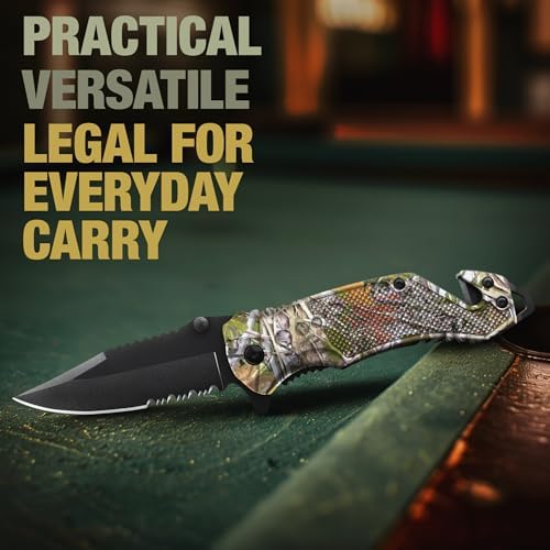GOOD WORKER Legal Pocket Knife Hunting Camo - 2.95” Folding Sharp Blade - Camo Military Style - Small Tactical Knives for Hunting Work Survival Outdoor Activities - Birthday Gifts for Men 6680 C