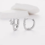 MUNDELL Silver Star Huggie Hoop Earrings for Women Hypoallergenic Earrings