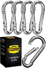 Carabiner Clip 5 Pack - Multipurpose Heavy Duty Snap Hooks - Small and Large Clips for Keys - Carribeaner Hook