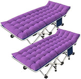 2 Pack Camping Cot with Mattress Comfortable Cots for Sleeping Camping Bed Heavy Duty Folding Cot with Carry Bag for Adults Kids Outdoor Home Guest Bed