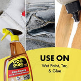Goo Gone Pro-Power Spray Gel Adhesive Remover - Surface Safe, Great Cleaner, No Harsh Odors, Removes Stickers, Can Be Used On Tools, 24 Ounce, 2 Pack with Scraper Tool