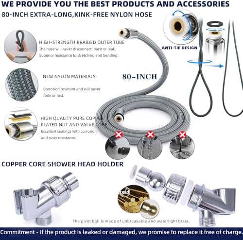 Filtered Shower Head with Handheld - High Pressure ShowerHead with Filters for Hard Water - Reduces Dry Itchy Skin, Easy Instal, 4 Modes, Water Saving, Durable, Detachable anti blocking