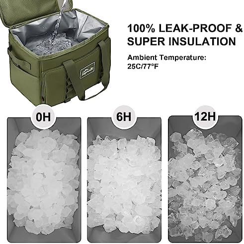 Cooler Bag 48-Can Insulated Leakproof Soft Cooler Large Collapsible Portable Travel Cooler Bags 32L for Picnic, Waterproof Soft Ice Chest for Camping, Beach, Fishing, Outdoor - 32 Quart