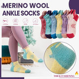 Velice Merino Wool Ankle Hiking Running Socks for Women Compression Support Thick Athletic Cushion Breathable No Show Socks 6 Pairs
