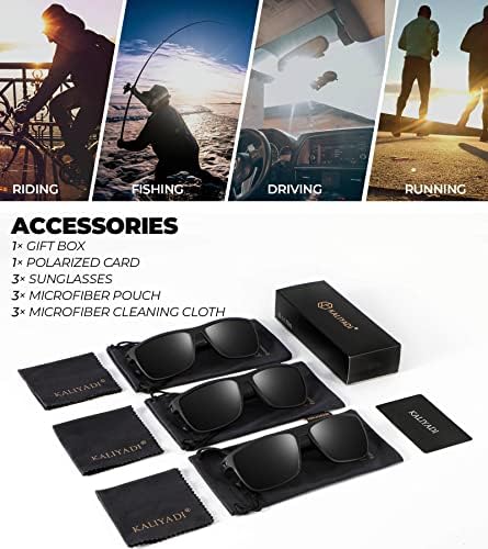 KALIYADI Polarized Sunglasses for Men, Lightweight Sun Glasses with UV Protection for Driving Fishing Golf
