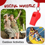 Honoson 100 Pcs Whistle for Adults with Lanyard Plastic Safety Emergency Whistle Survival Loud for Lifeguard Coaches Hiking Self Defense Outdoor Camping Accessories