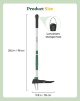 Grenebo Stand Up Weed Puller Tool, Claw Garden Weed Removal Tool with Eject Mechanism, Heavy-Duty Manual Weeder, Root Weed Remover Tool for Dandelion, Crabgrass & Weeds, Without Bending, or Kneeling