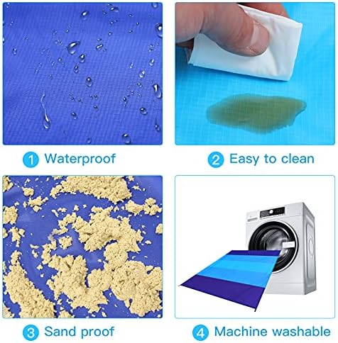 BYDOLL Beach Blanket 78''X81'' 4-7 Adults Oversized Lightweight Waterproof Sandproof Blanket for Beach Large Picnic Mat Travel Camping