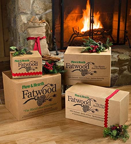 Plow & Hearth 40 LBS Fatwood Fire Starter Sticks, Organic Resin Rich Kindling Sticks for Wood Stoves Fireplaces Campfires Fire Pits, Non Toxic Natural Fire Sarters