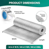 Window Insulation for Summer Heat, Reflective Insulation Roll 59 in X 99 in, Double-Sided Aluminum Foam Core Radiant Barrier Kit with Tape for RV Windows Garage Door