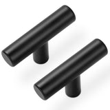 Estmoon 30 Pack Cabinet Knobs Matte Black Drawer Knobs Stainless Steel 2 Inch Overall Length Dresser Knobs for Cabinets Cupboard Bathroom Kitchen Hardware, Single Hole T Bar Knobs
