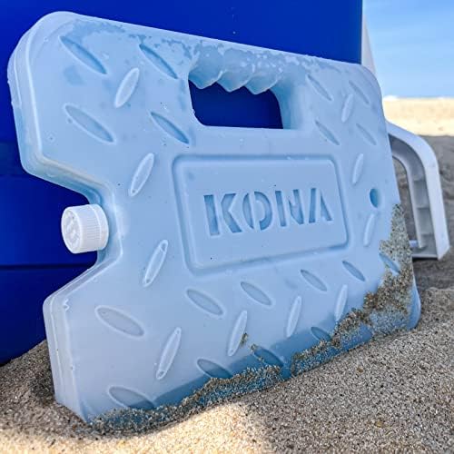 Kona Large Ice Pack for Coolers [Blue Ice 4lb] Extreme Long Lasting Design Absorbs Heat to Cool Faster - Refreezable. Reusable. Colder Than Ice (-5C) Cooler Ice Pack