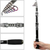 Sougayilang Fishing Rod Reel Combo with Telescopic Fishing Pole Spinning Reel Carrier Bag for Travel Saltwater Freshwater Fishing