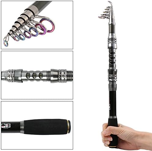 Sougayilang Fishing Rod Reel Combo with Telescopic Fishing Pole Spinning Reel Carrier Bag for Travel Saltwater Freshwater Fishing