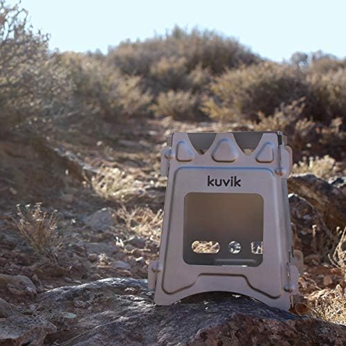Kuvik Titanium Wood Stove - Ultralight and Compact Stove for Backpacking, Camping, and Survival
