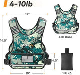 APEXUP Adjustable Weighted Vest, 4-10lb/12-18lb/20-32lb Vest with 6 Ironsand Weights and Large Pocket, Weight Vest for Men Women Strength Training, Running, Walking