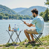 YSSOA Folding Camping Stool, Portable Collapsible Camp Stool, Folding Foot Rest for Lightweight Compact Chair, Foldable Footstool Ottoman for Outdoor Hiking Backpacking Fishing Picnic Barbecue BBQ