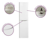 Eaton White Tall Storage Cabinet | Storage Unit | Wall Mounted Bathroom Cupboard | Right Hand