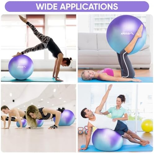 APEXUP Yoga & Pilates Ball - Anti Slip Heavy Duty Gym Ball for Fitness, Balance & Core Workout