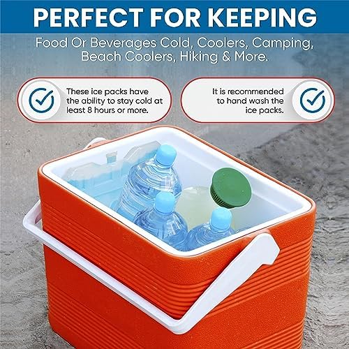 Reusable Jumbo Ice Pack - Long Lasting - Perfect for Keeping Food Or Beverages Cold, Coolers, Camping, Beach Coolers, Hiking & More, Clear Blue
